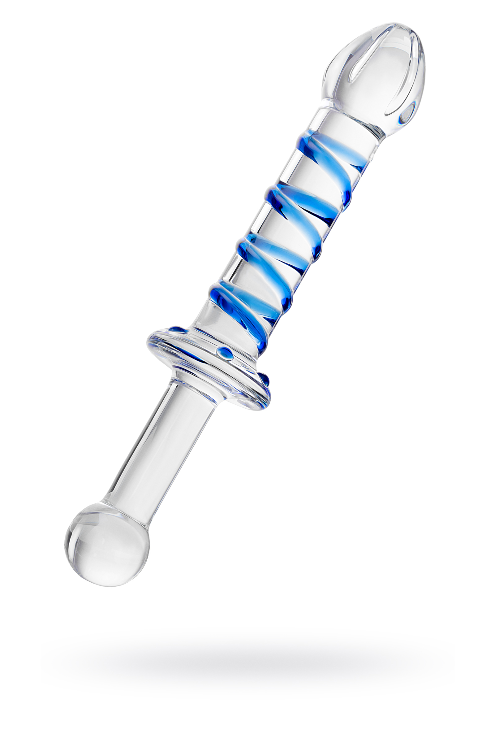 Двусторонний фаллоимитатор Sexus Glass, стекло, прозрачный, 22,5 СМ