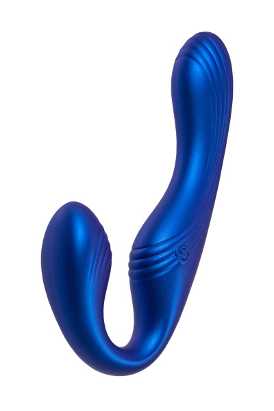 Страпон безремневой L`Eroina APP ARDEE с управлением от приложения и пульта, силикон, синий, 31 см