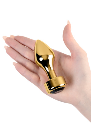 Анальная втулка TOYFA Metal,  с кристаллом цвета  турмалин+алмаз