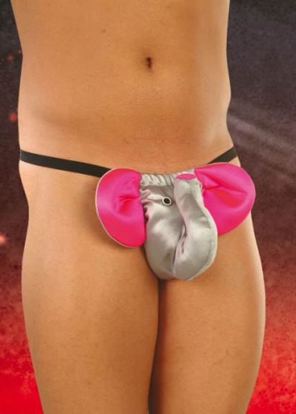 Стринги мужские Слоник, Серебристо-розовый, S/L