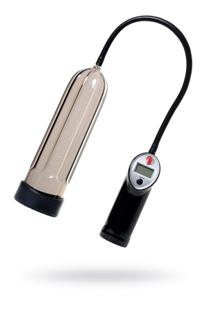 Помпа для пениса SEXUS MEN EXPERT, полуавторматическа, с манометром, ABSпластик, черная, 27 см, Ø 7