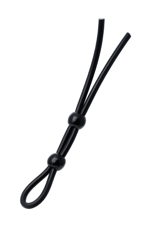 Лассо на пенис TOYFA A-Toys с двумя бусинами, черное, 19.5 см